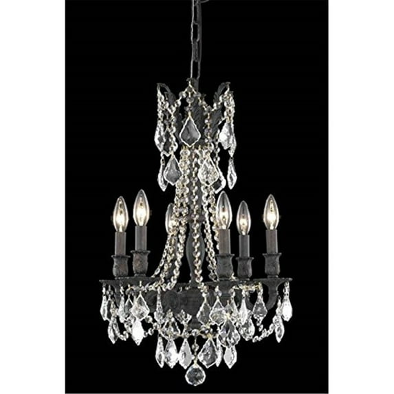 Elegant Lighting Rosalia 16" 6 Light Royal Crystal Chandelier