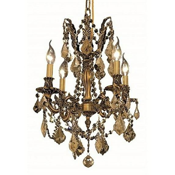 Elegant Lighting Rosalia 17" 4 Light Royal Crystal Chandelier