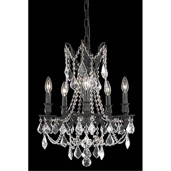 Elegant Lighting Rosalia 18" 5 Light Elements Crystal Chandelier