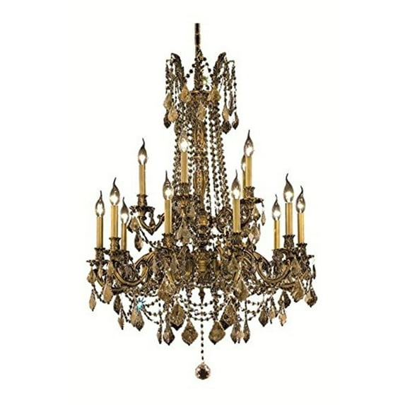 Elegant Lighting Rosalia 28" 15 Light Royal Crystal Chandelier