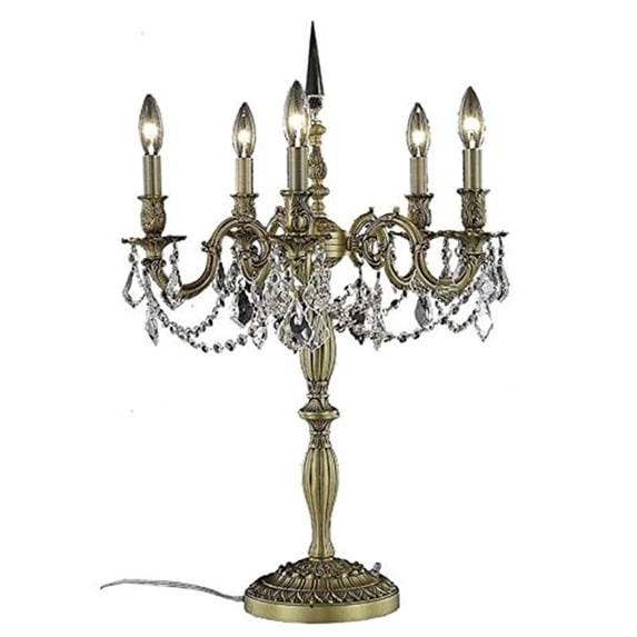 Elegant Lighting Rosalia 28" 5 Light Elegant Crystal Table Lamp