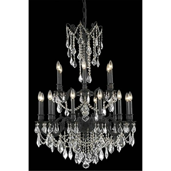 9218 Rosalia Collection Chandelier D:32in H:42in Lt:18 Dark Bronze Finish (Royal Cut Crystals)