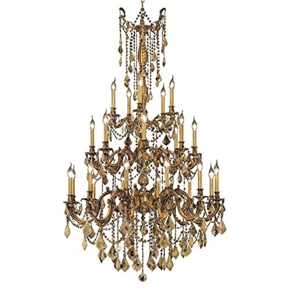 9225 Rosalia Collection Chandelier D:38in H:62in Lt:25 French Gold Finish (Royal Cut Crystals)
