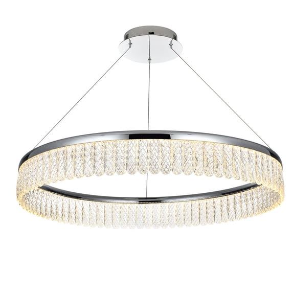 Elegant Lighting Rune 1-Light Metal Adjustable LED Chandelier in Chrome