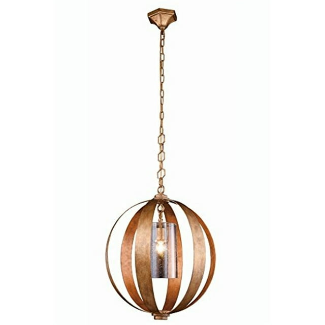 Elegant Lighting Serenity 21" Pendant Lamp in Golden Iron