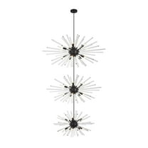 Elegant Lighting Sienna 46" 30-Light Metal/Glass Chandelier in Black/Clear
