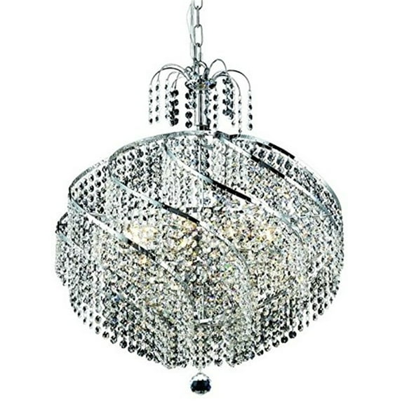Elegant Lighting Spiral 22" 10 Light Elegant Crystal Pendant Lamp