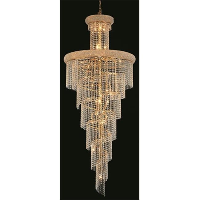 Gold 30" Spiral 28-Light Royal Cut Crystal Chandelier