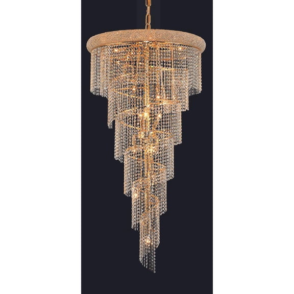 Elegant Lighting Spiral 30" 22 Light Elements Crystal Chandelier