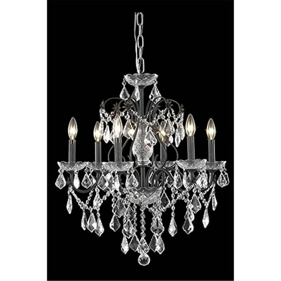 Elegant Lighting St. Francis 24" 6 Light Royal Crystal Chandelier