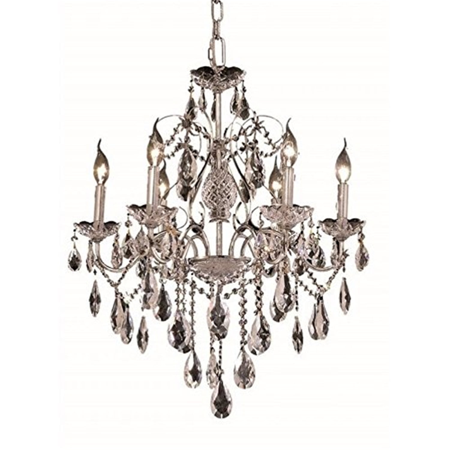 St. Francis 24" Chrome Crystal 6-Light Chandelier