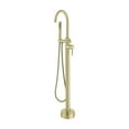 thumbnail image 1 of Elegant Lighting Steven Floor Mounted Roman Tub Faucet With Handshower In Brushed Gold, 1 of 10