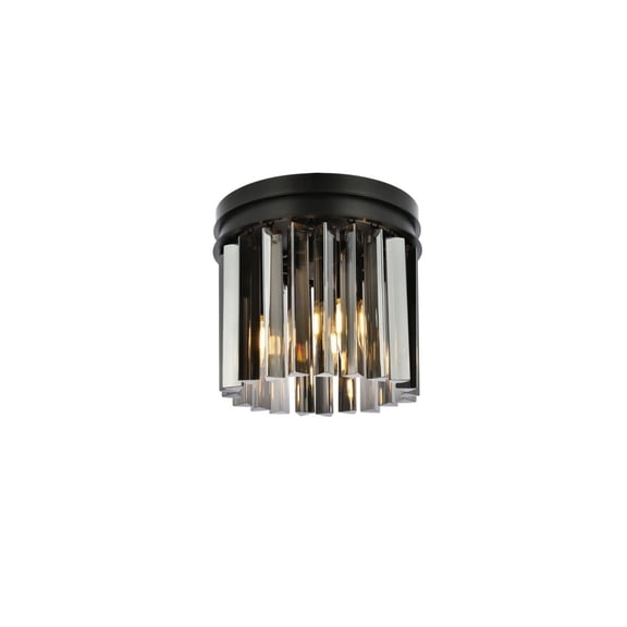 Elegant Lighting Sydney 12" 3 Light Royal Crystal Flush Mount