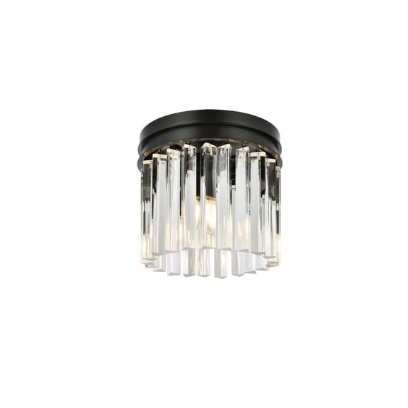 Elegant Lighting Sydney 12" 3 Light Royal Crystal Flush Mount