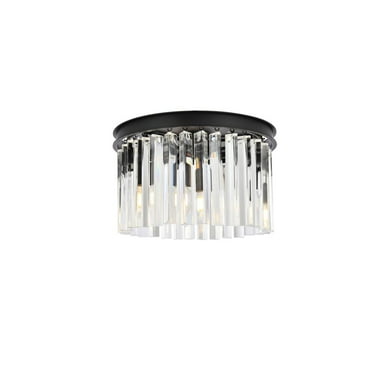 Elegant Lighting Sydney 16" 3 Light Royal Crystal Flush Mount
