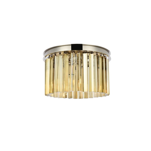 Elegant Lighting Sydney 16" 3 Light Royal Crystal Flush Mount