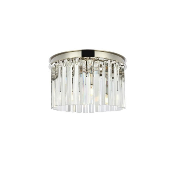 Elegant Lighting Sydney 16" 3 Light Royal Crystal Flush Mount