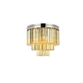 thumbnail image 1 of Urban Classic Sydney 9 light polished nickel Flush Mount Golden Teak (Smoky) Royal Cut Crystal, 1 of 9