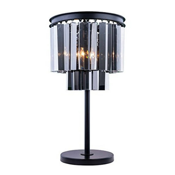 1201 Sydney Collection Table Lamp D:14" H:26" Lt: Mocha Brown Finish (Royal Cut Silver Shade Crystals)