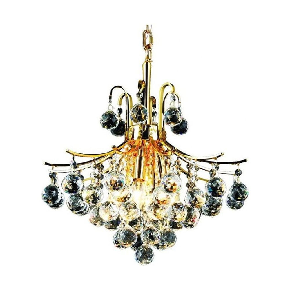 Royal Cut Crystal and Gold 16" 6-Light Chandelier