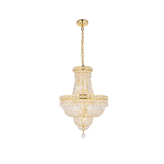 Elegant Lighting Tranquil 12-Light Crystal & Steel Chandelier in Gold