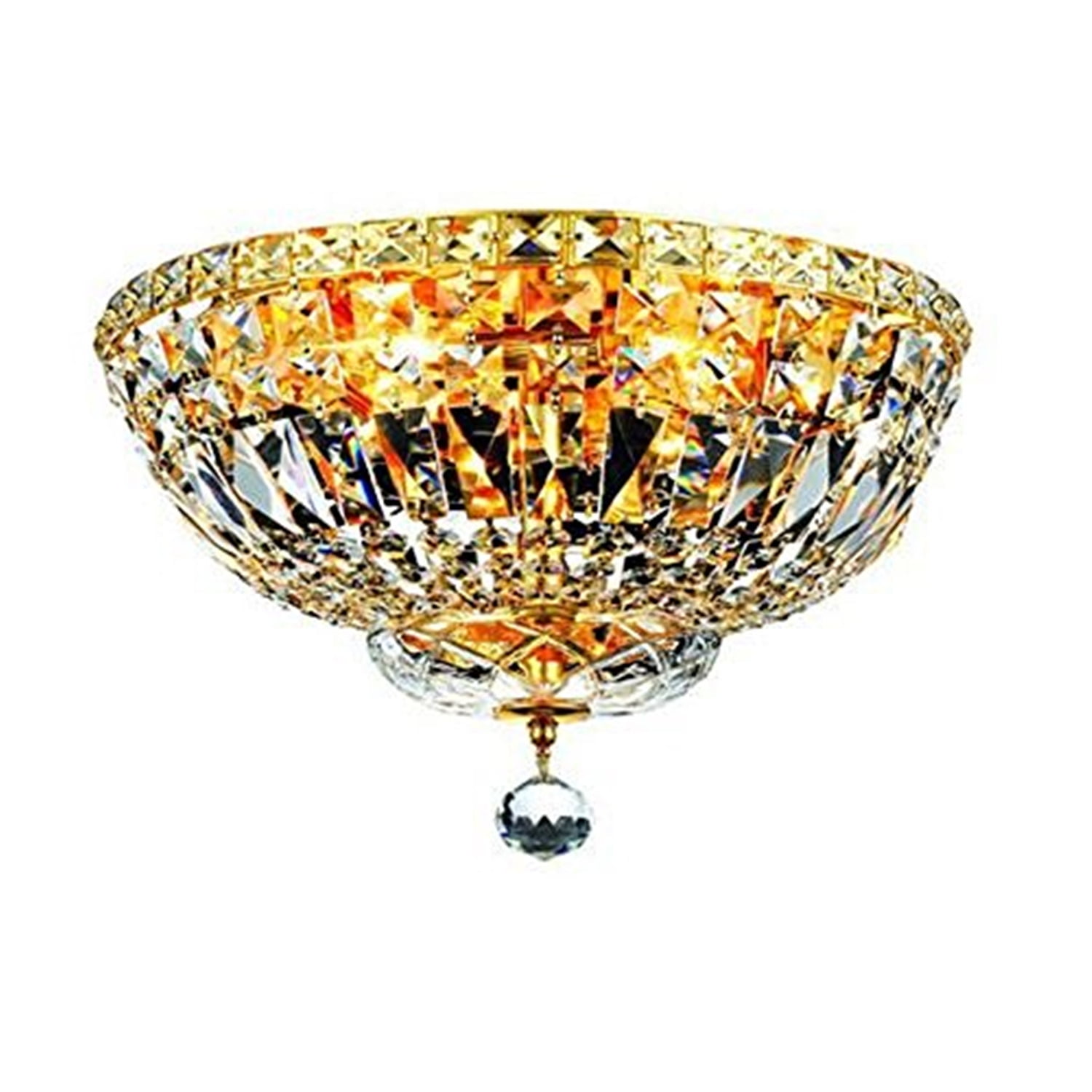 Tranquil Gold Flush Mount with Clear Royal Cut Crystal