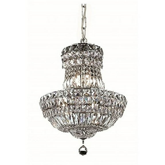 Elegant Lighting Tranquil 14" 6 Light Royal Crystal Chandelier in Chrome