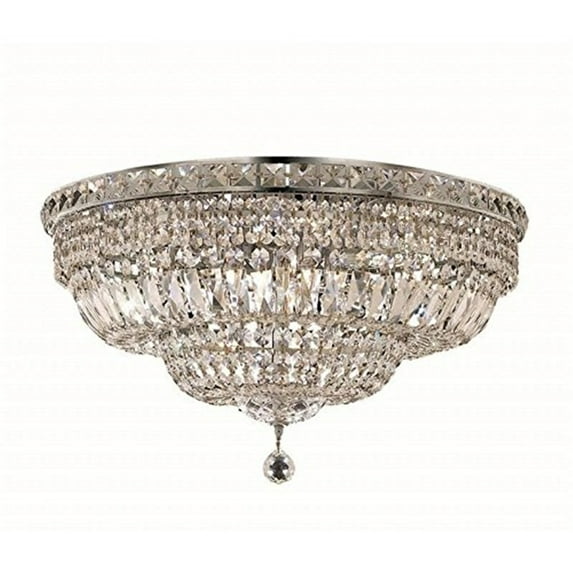 Elegant Lighting Tranquil 24" 12 Light Royal Crystal Flush Mount