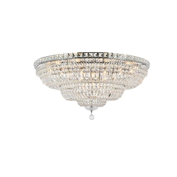 Elegant Lighting Tranquil 36" 21 Light Royal Crystal Flush Mount