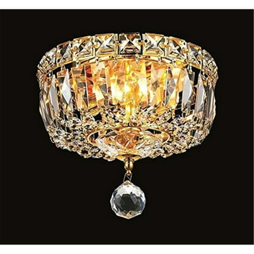 Elegant Lighting Tranquil 8" 2 Light Royal Crystal Flush Mount