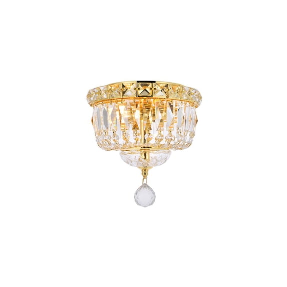 Elegant Lighting Tranquil 8" 2 Light Royal Crystal Flush Mount
