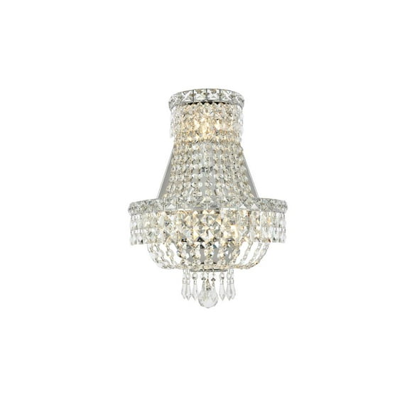V2528W12C/RC Elegant Lighting Tranquil - Three Light Wall Sconce-Chrome Finish-Royal Cut Crystal Type