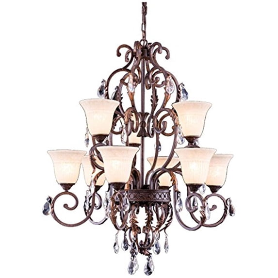 Elegant Lighting Troy 35" 9 Light Royal Crystal Chandelier