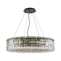 Elegant Lighting Maxime 32" Metal and Crystal Chandelier in Black