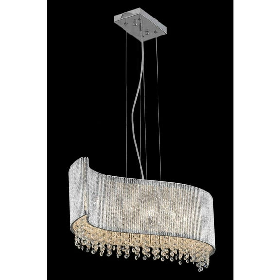 Elegant Lighting Value Influx 5 light Chrome Pendant Clear Royal Cut Crystal