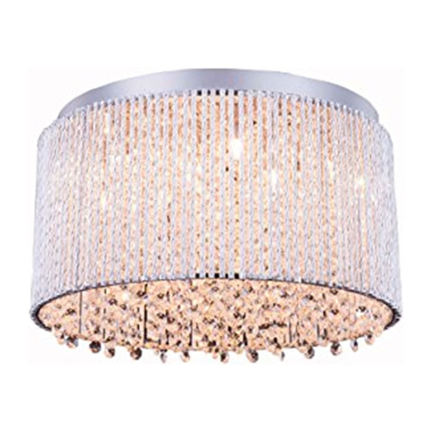 Influx 16'' Chrome Flush Mount with Clear Royal Cut Crystal