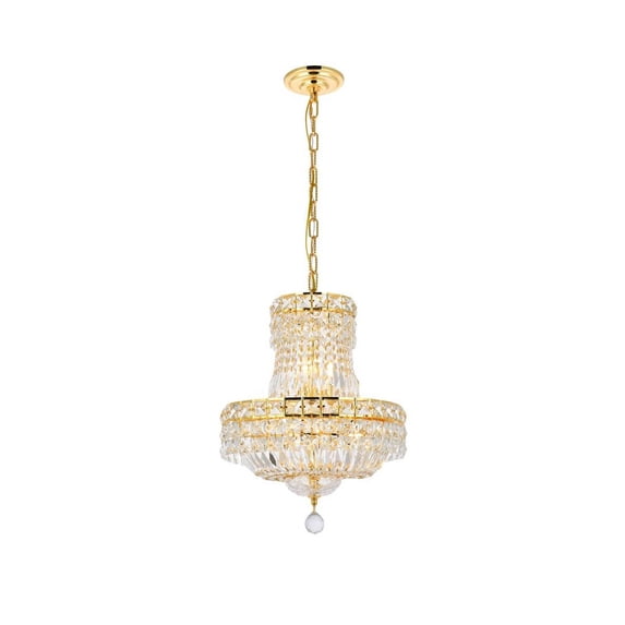 2528 Tranquil Collection Pendant D:14in H:19in Lt:6 Gold Finish (Royal Cut Crystals)