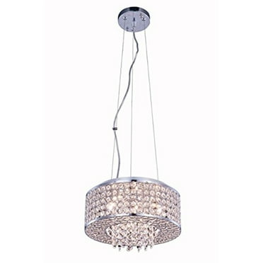 Elegant Lighting V2914D12C-RC 4.5 x 12 in. Amelie 4 light Chrome Pendant - Royal Cut Crystals