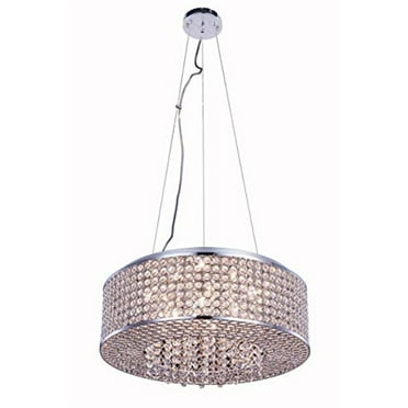 Elegant Lighting V2914D20C-RC 6 x 20 in. Amelie 8 light Chrome Pendant - Royal Cut Crystals