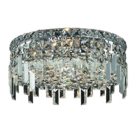 Elegant Lighting Value Maxime Collection Flush Mount D:14in H:7in Lt:4 Chrome Finish (Elements Crystals) - Finish:Chrome - Finish:Chrome - Finish:Chrome - Finish:Chrome - Finish:Chrome - Finish:Chrome