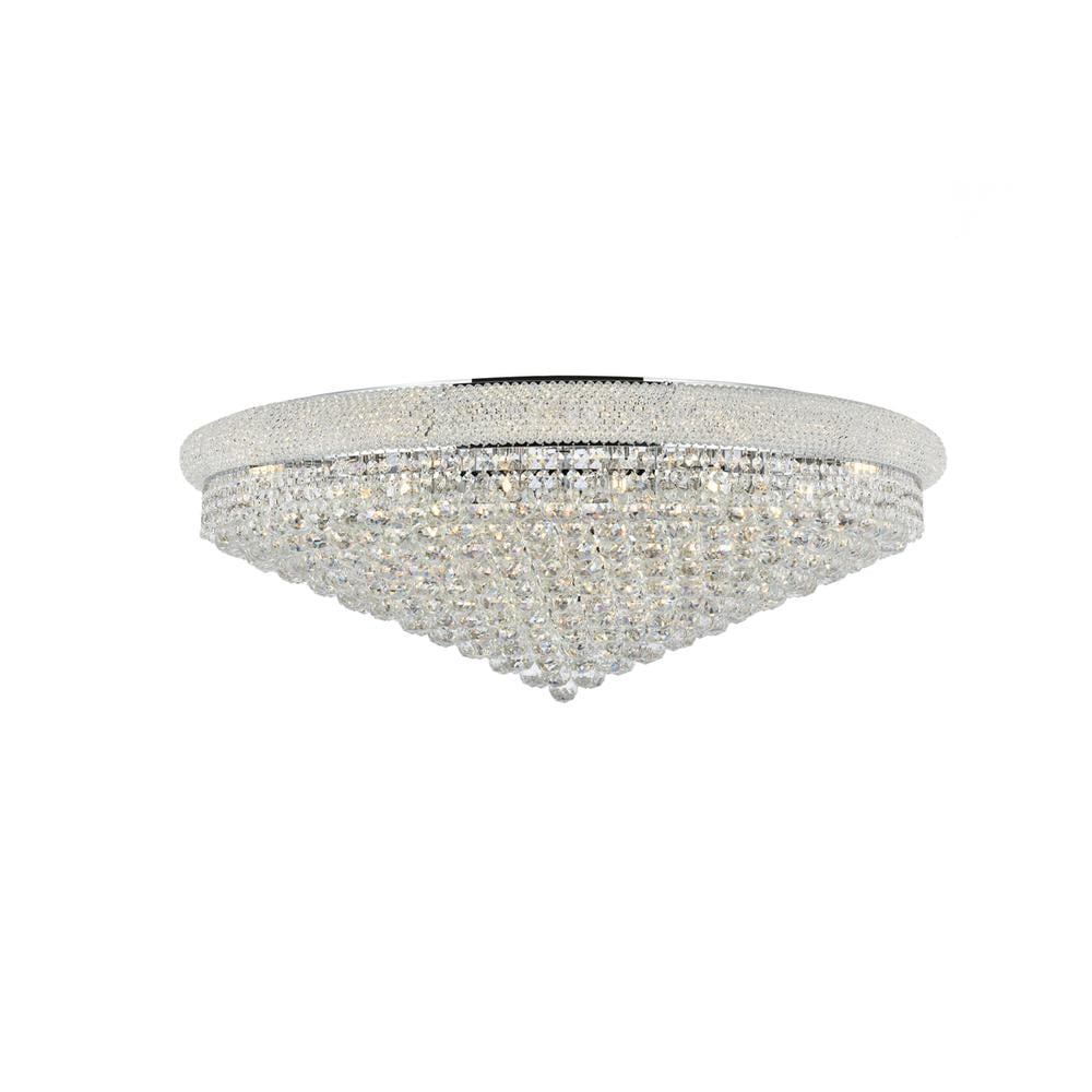 Primo 42'' Chrome Flush Mount with Clear Royal Cut Crystal