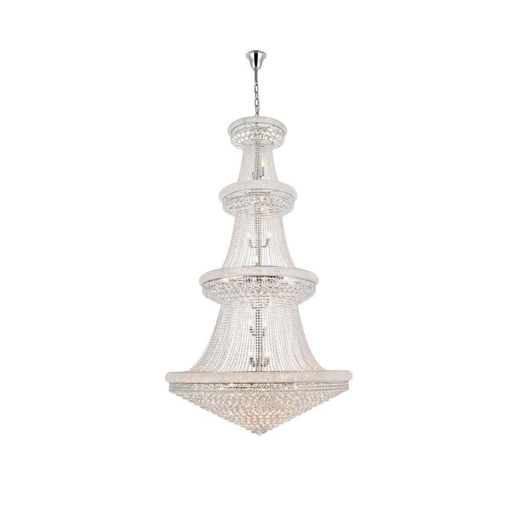 54" Chrome and Crystal 48-Light Grand Chandelier