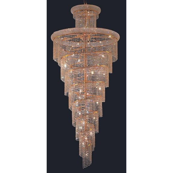 Elegant Lighting Value Spiral 32 light Gold Chandelier Clear Royal Cut Crystal