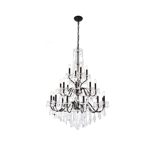 2015 St. Francis Collection Chandelier D:36in H:49in Lt:24 Dark Bronze Finish (Royal Cut Crystals)