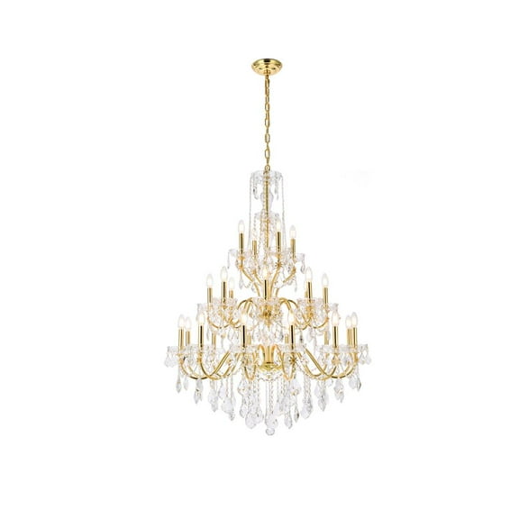 Elegant Lighting Value St. Francis 24 light Gold Chandelier Clear Royal Cut Crystal