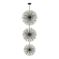 Elegant Lighting Vera 25.5" Modern Metal/Crystal Chandelier in Black/Clear