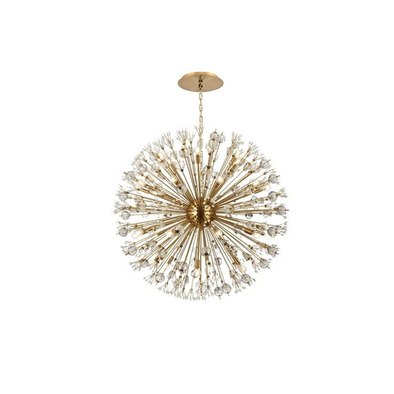 Elegant Lighting Vera 44 inch crystal starburst round pendant in gold
