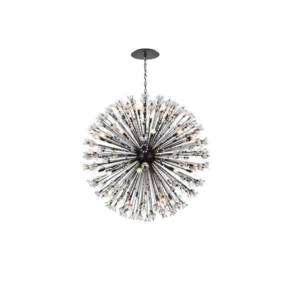 Elegant Lighting Vera 50 inch crystal starburst round pendant in black