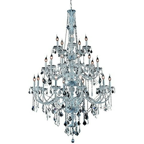Elegant Lighting Verona 43" 25 Light Royal Crystal Chandelier in Chrome