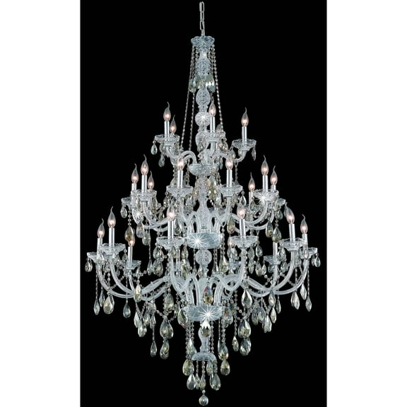 Elegant Lighting Verona 25 light Chrome Chandelier Golden Teak (Smoky) Royal Cut Crystal